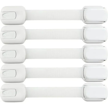 5/10pc Child Safety Strap Locks Baby Locks for Cabinets and Drawers Adhesive Pads Toilet Fridge & More No Installation Required