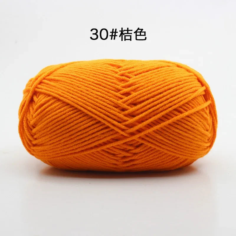 Likeecords 4-Strand  Milk Cotton Knitting Wool Yarn 60g/roll Soft Baby Yarn For Crochet Craft Sweater Hat Dolls