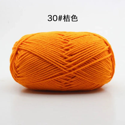 Likeecords 4-Strand  Milk Cotton Knitting Wool Yarn 60g/roll Soft Baby Yarn For Crochet Craft Sweater Hat Dolls