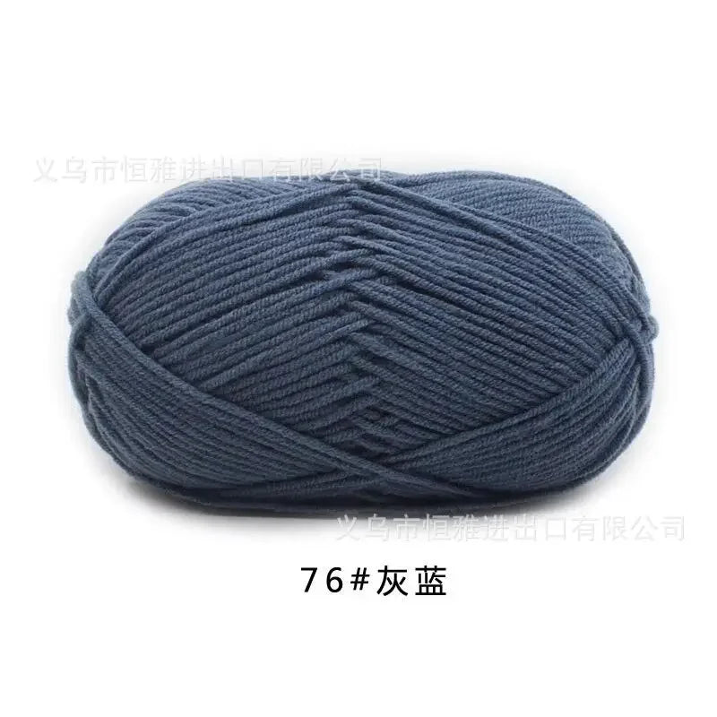 Likeecords 4-Strand  Milk Cotton Knitting Wool Yarn 60g/roll Soft Baby Yarn For Crochet Craft Sweater Hat Dolls