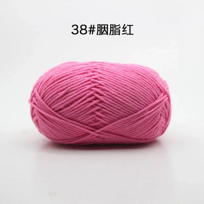 Likeecords 4-Strand  Milk Cotton Knitting Wool Yarn 60g/roll Soft Baby Yarn For Crochet Craft Sweater Hat Dolls