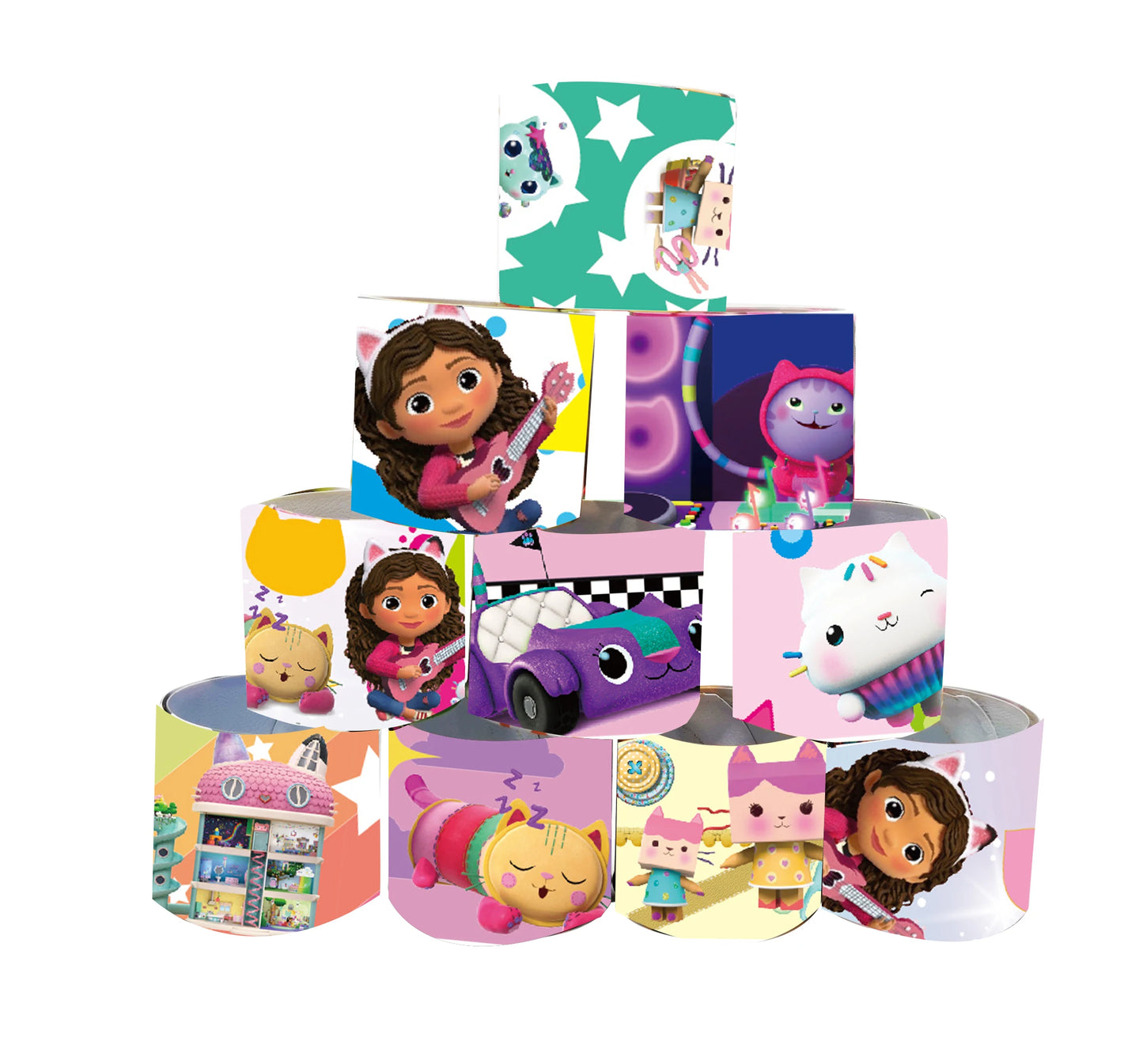Gabby Dollhouse Slap Bracelets Cats Party Favors Birthday Party Gifts Baby Shower Decorations Snap Band for Kids Girls