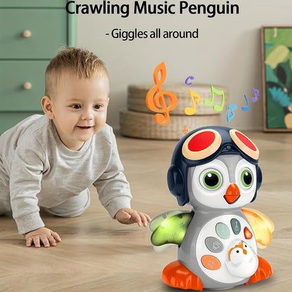Crawling Penguin Baby Musical Toys 6+ Months, Tummy Time Toys with Music & Lights, Light Up Learning Toys, Dancing Crawling Baby Toy, Easter Christmas Gift, Sensory Stimulation, Playtime, Playful Design, Highquality Plastic,