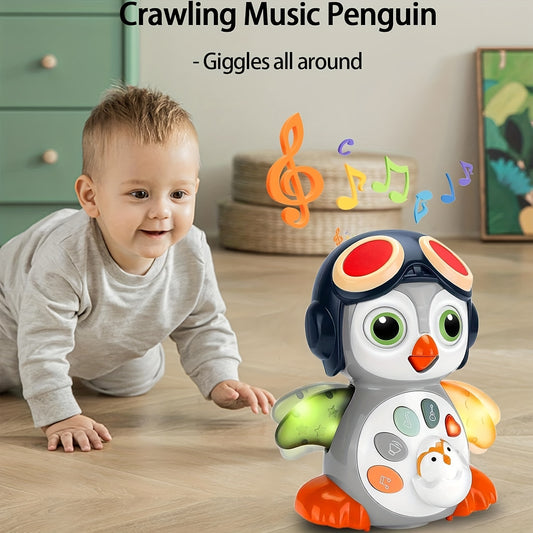 Crawling Penguin Baby Musical Toys 6+ Months, Tummy Time Toys with Music & Lights, Light Up Learning Toys, Dancing Crawling Baby Toy, Easter Christmas Gift, Sensory Stimulation, Playtime, Playful Design, Highquality Plastic,