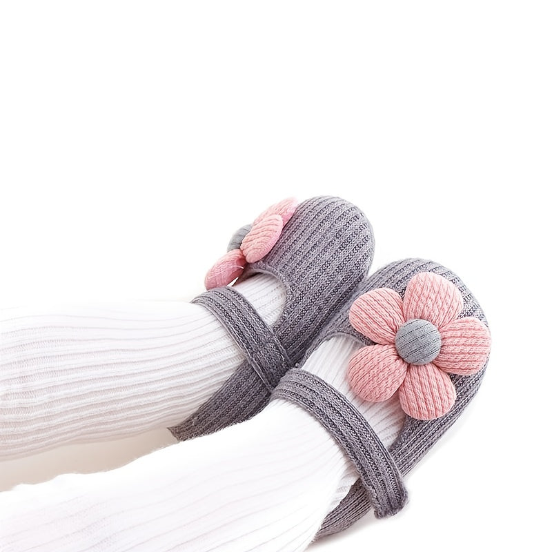 Baby Girls Cute Flower Princess Shoes, Soft Sole Lightweight Breathable Princess Flats, Toddler Shoes For Walking