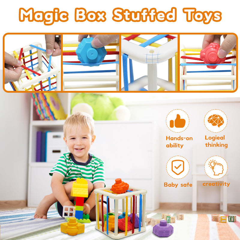 5-In-1 Baby Toy Collection - Soft Rubber Chew Toys, Cartoon Octopus Pull Toy, Stacking Toys, Ideal for Gifts for Babies Aged 6-18 Months, Christmas Gifts for Soothing Babies