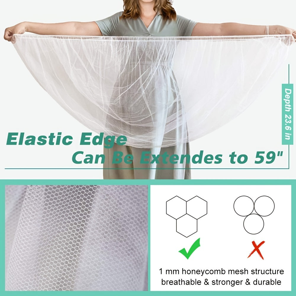 Mosquito Net for Stroller - Durable Baby Stroller Mosquito Net - Perfect Bug Net for Strollers, Bassinets, Cradles, Playards, Pack N Plays and Portable Mini Crib (White)