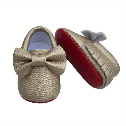 Adorable Baby Boys & Girls Crib Shoes - Super Lightweight & Ultra-Comfortable with Bowknot Decor - Ideal for First Walkers Delicate Steps!