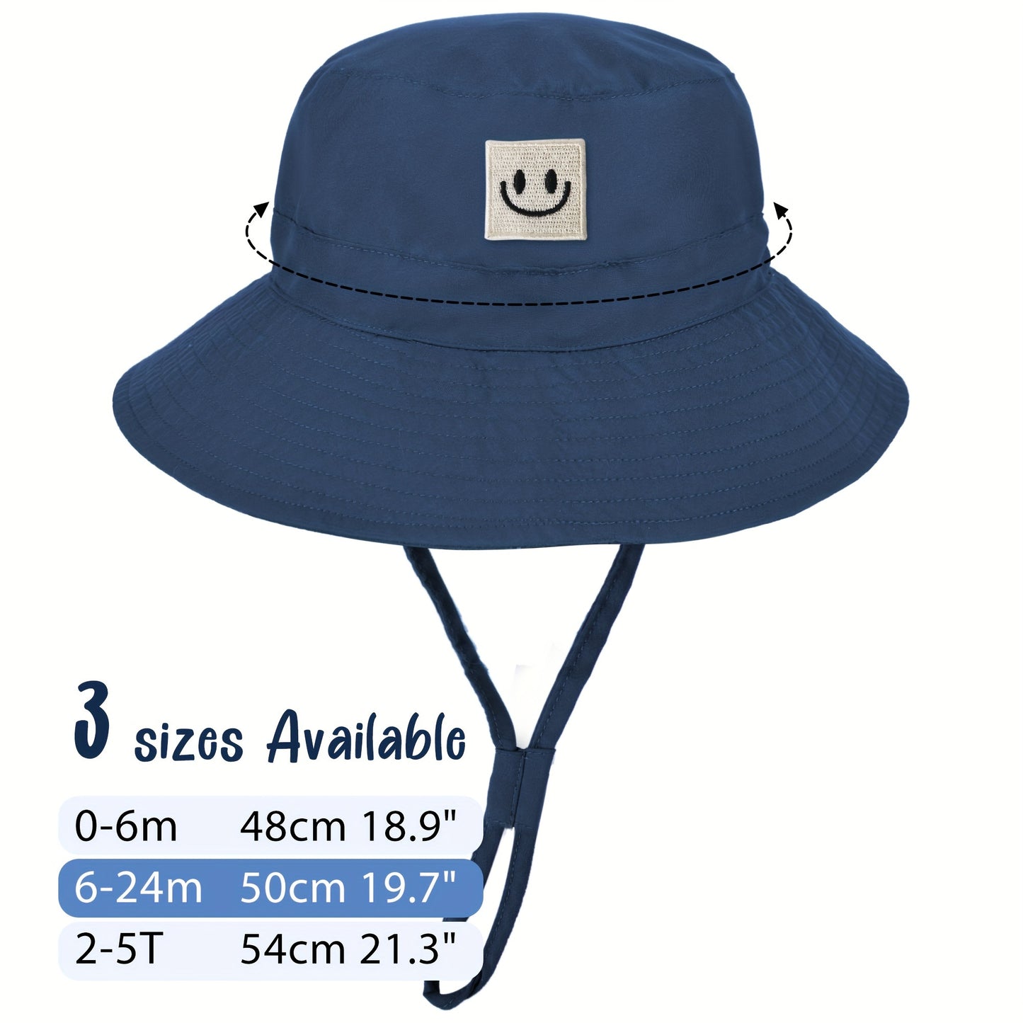 1pc Baby Sun Hat, Toddler Summer Sun Protection, Wide Brim Bucket Beach Hats For Baby Boy And Girl, Adjustable Kid Cap