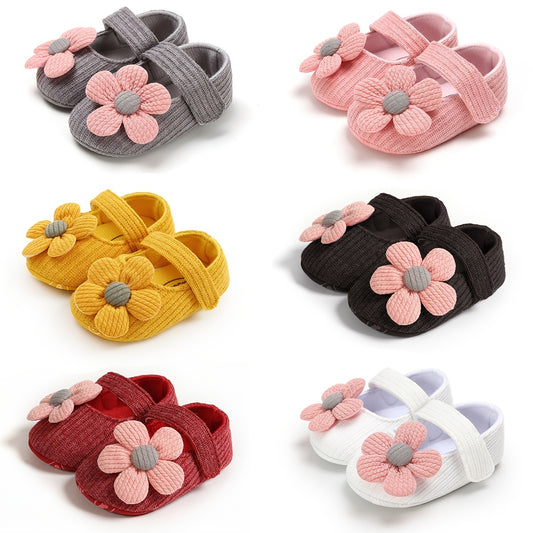 Baby Girls Cute Flower Princess Shoes, Soft Sole Lightweight Breathable Princess Flats, Toddler Shoes For Walking