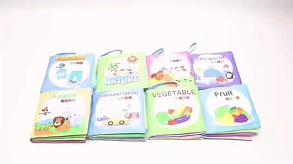 [Soft Baby Books] 8, 5 & 3 Soft Cloth Baby Book Sets | Cognitive Cloth Books, Tear-Resistant And Washable, Vivid Fruit, Animal And Ocean Themes, Early Education, Perfect Christmas Birthday Gifts