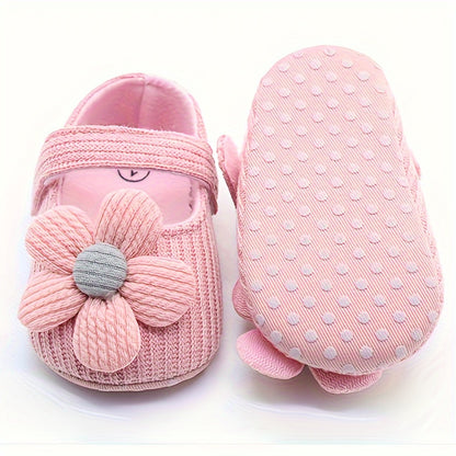 Baby Girls Cute Flower Princess Shoes, Soft Sole Lightweight Breathable Princess Flats, Toddler Shoes For Walking