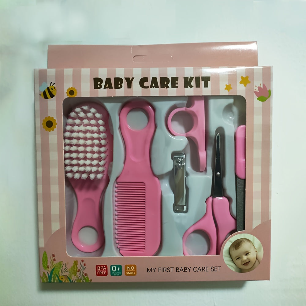 6pcs Comb and Brush Set, 3 Colors Baby Nail Clippers Kit, Baby Care Wash Set