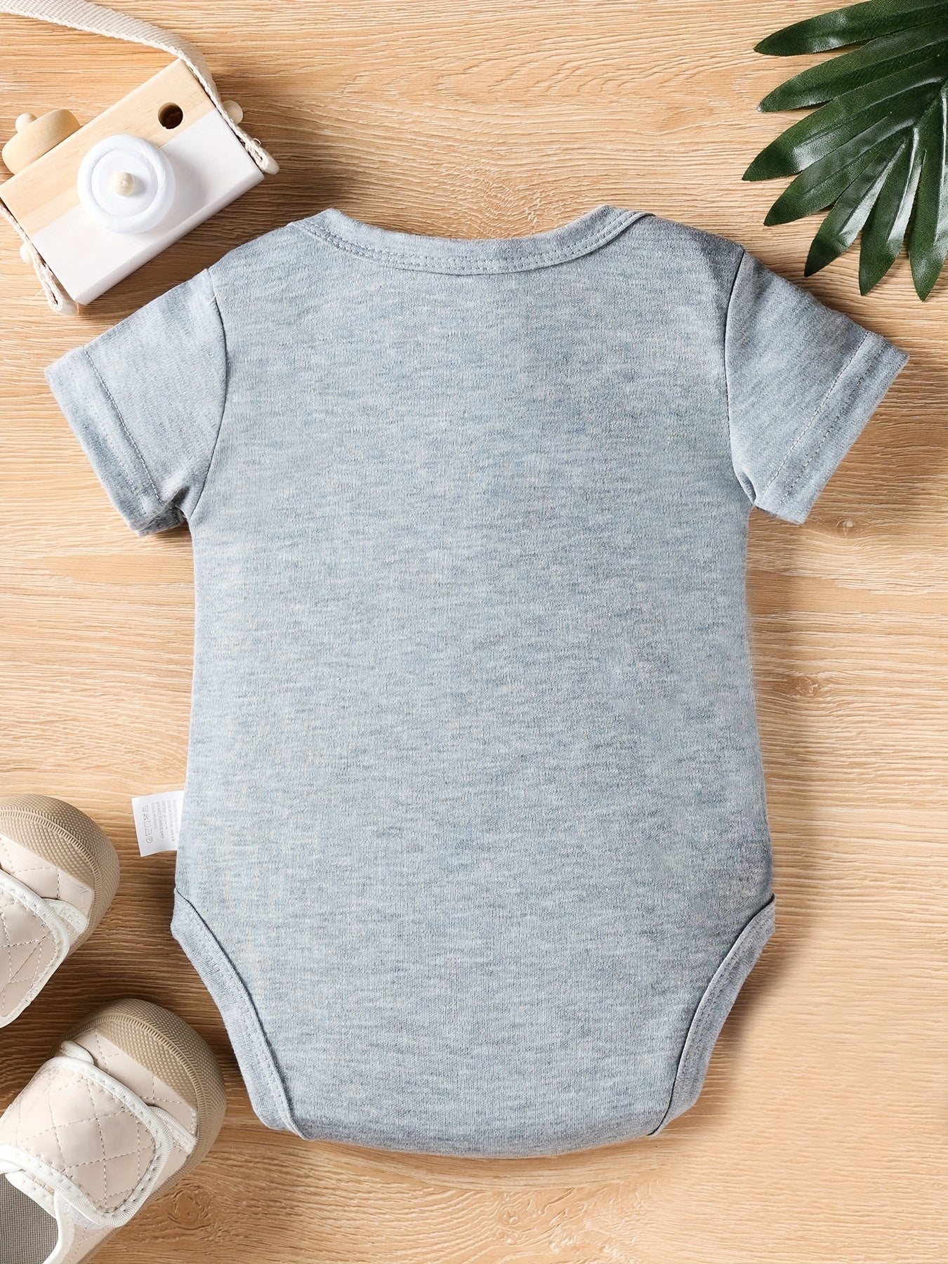 Infant Baby Boys "My Siblings Have Paws" Short Sleeve Onesie Clothes, Suitable For Indoor And Outdoor Wear