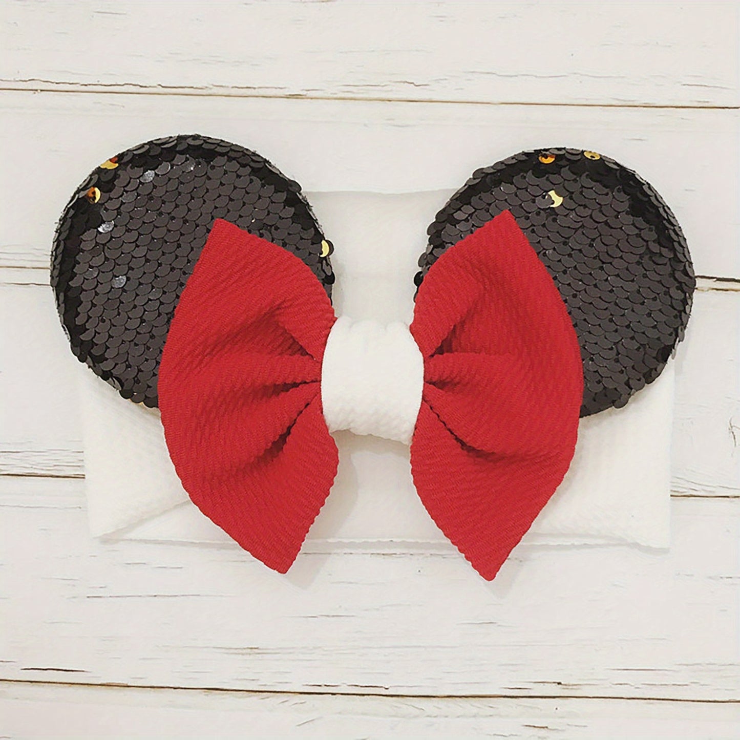 Adorable Baby Ear Knotted Turban with Sequin Bow - Perfect for Toddler Girls' Costumes and Cartoon Cosplay!