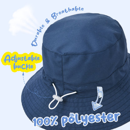 1pc Baby Sun Hat, Toddler Summer Sun Protection, Wide Brim Bucket Beach Hats For Baby Boy And Girl, Adjustable Kid Cap