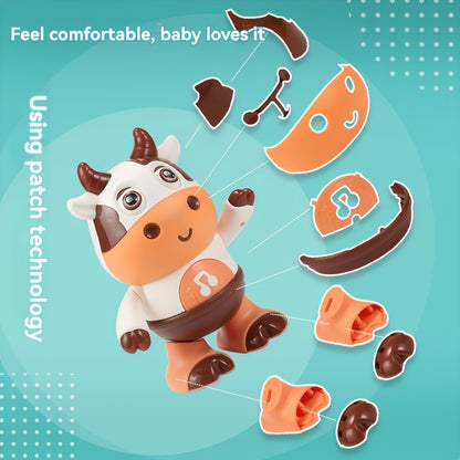 Interactive Dancing Cow Baby Toy with Music and Lights, Educational Early Learning Toy for Toddlers 0-3 Years, Plastic, Child-Safe Soft Glow, Bilingual Features - Gift for Young Children (Batteries Not Included) - from Chines