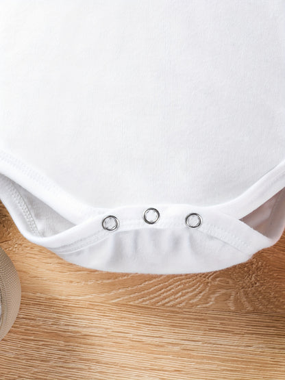 Infant Baby Boys "My Siblings Have Paws" Short Sleeve Onesie Clothes, Suitable For Indoor And Outdoor Wear