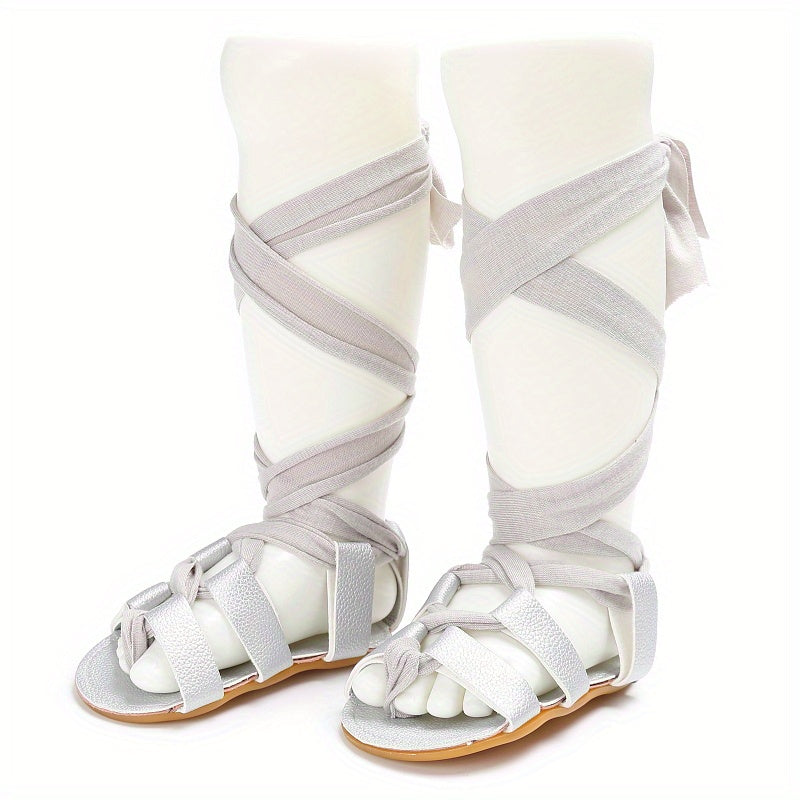 Baby Girls Sandals Lightweight Comfortable Lace UP Slippers For Newborn Infant Toddlers Spring And Summer