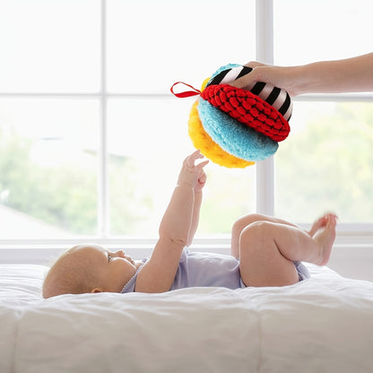 8-in-1 Sensory Balls For Infant Toddlers, Rainbow Fabric Baby Toy For Sensory Development, Toys For Babies 6-12 Months, 8 Different Sensory Tactile Textures With Crinkle Rattle Squeakers