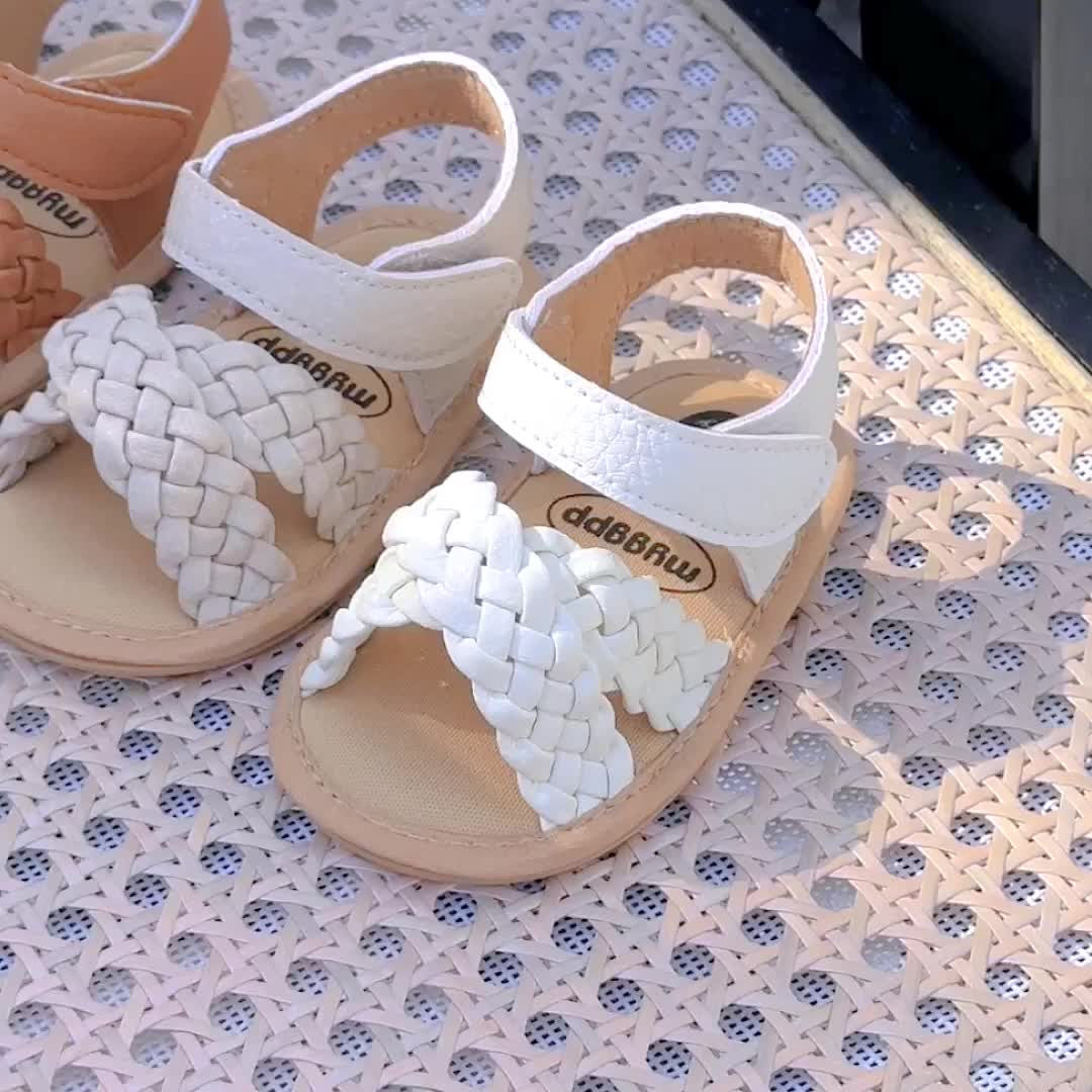 Newborn Baby Girls Geometric Patterned Corduroy Crib Shoes with Breathable TPR Sole, Hook-and-Loop Fastener and Spike Embellishment for All-Season Wear